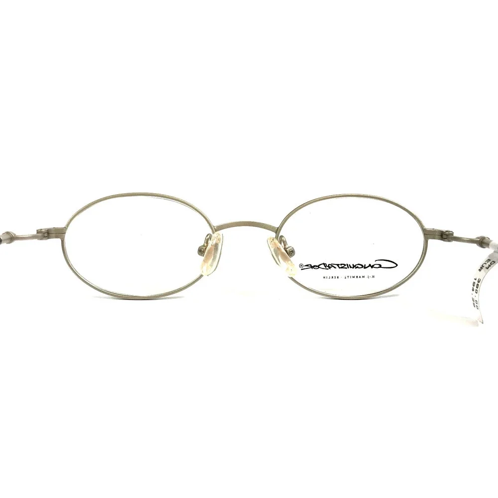 Vintage Conquistador Eyeglasses Frames JM3 02 Black Matte Silver Oval 47-19-142